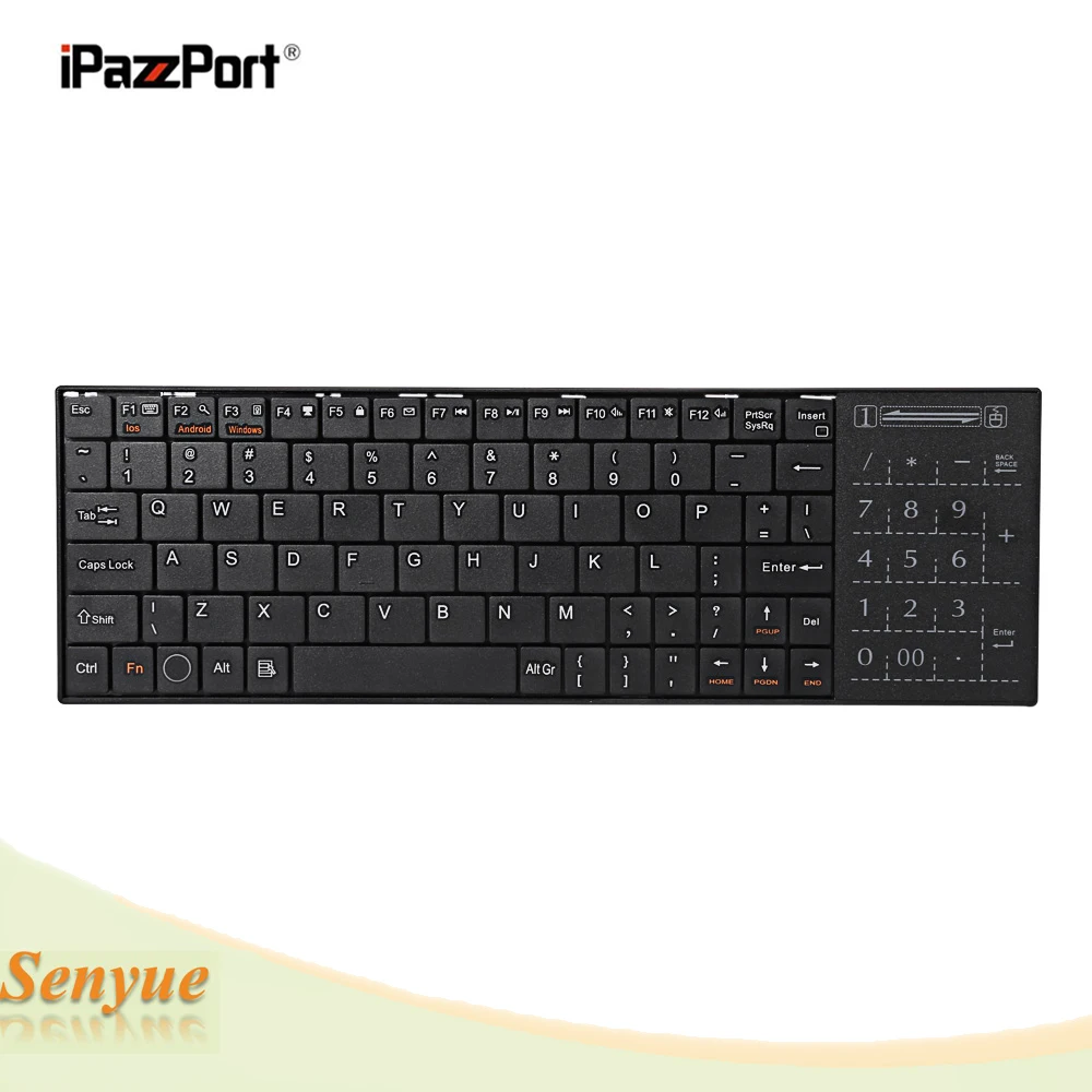 IPazzPort KP810 25BTT QWERTY клавиатура Bluetooth со встроенным Multi touch Touchpad сверхчувствительных