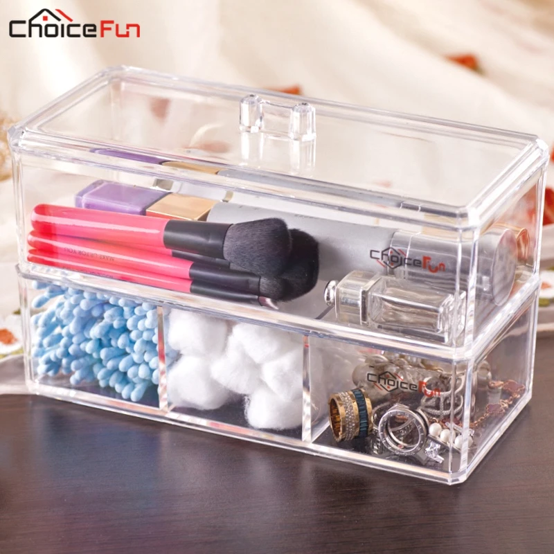 CHOICEFUN DIY прозрачный пластик стол ванная комната акрил ватные палочки Pad лаки для