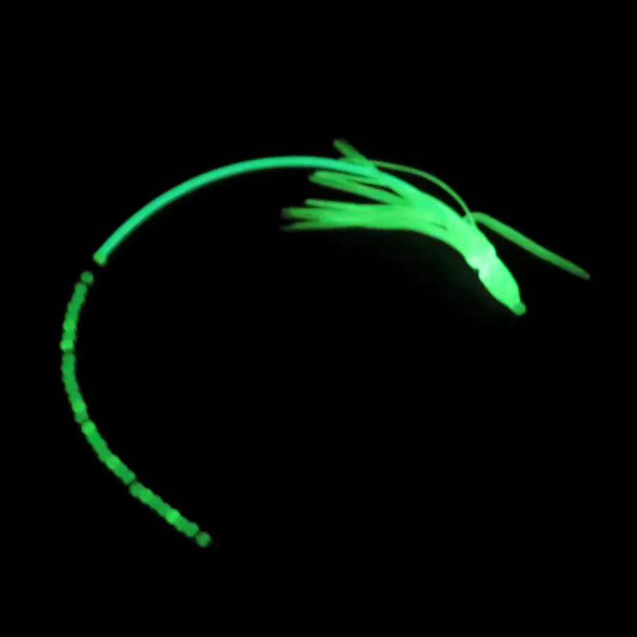 

3PCS Soft Luminous Squid Fishing Bait Wire Line Cross the Squid Fishing beads and Fishing hook Length 330mm Ocean Boat Fishing