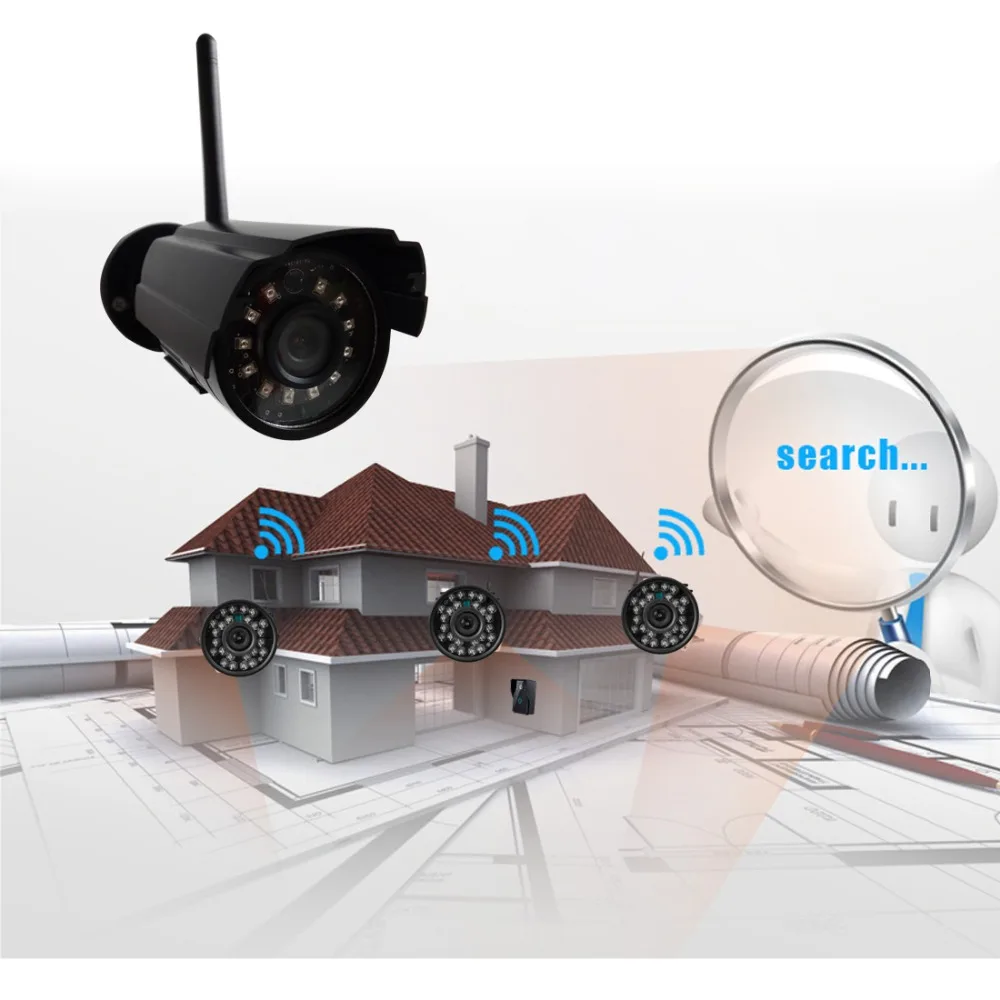 2,4G Беспроводная 1MP CCTV камера наружная ИК камера Крытая 7 дюймов Цветная lcd полный набор видео домофон и система наблюдения