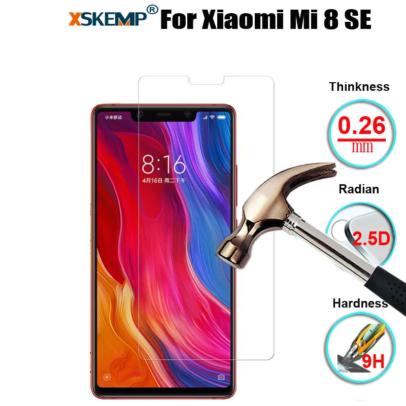 XSKEMP Ультра прозрачная защита экрана закаленное стекло для Xiaomi Mi 8 SE с защитой от