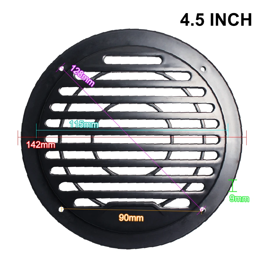 2PCS 3 INCH 4.5 INCH Speaker Plastic Mesh Cover Audio Decorative Ring Grill Mesh Enclosure Net Protective Cover Subwoofer DIY