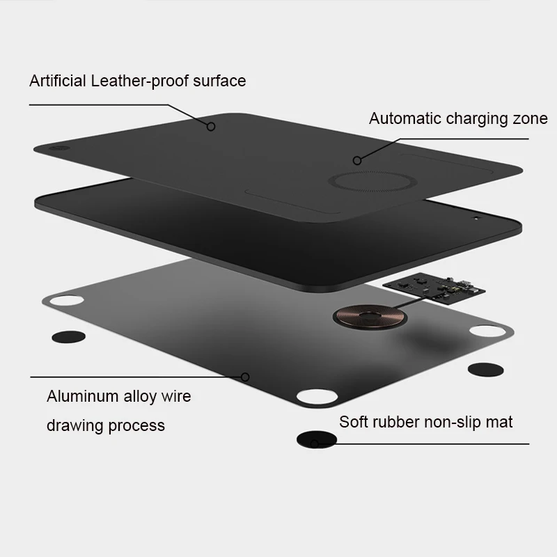 Новый xiaomi miiiw беспроводной зарядный коврик для мыши искусственная кожа PU