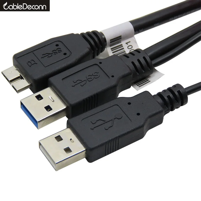 Комплект из 2 предметов двойной USB 3 0 A входящий штекер с питанием от к микро-usb Y