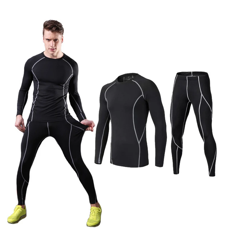 

Long Johns Men Thin Thermal Underwear Sets Quick Dry Anti-microbial Stretch 2018 Fitness bodybuilding shaper tracksuit