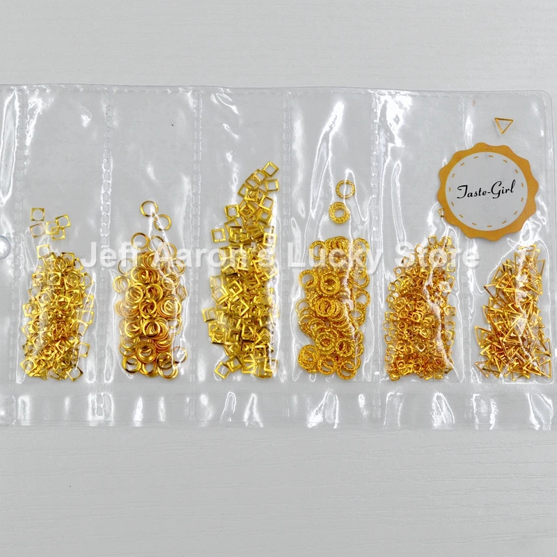 Смешанные 6 стилей золотые полые квадратные треугольные круглые металлические