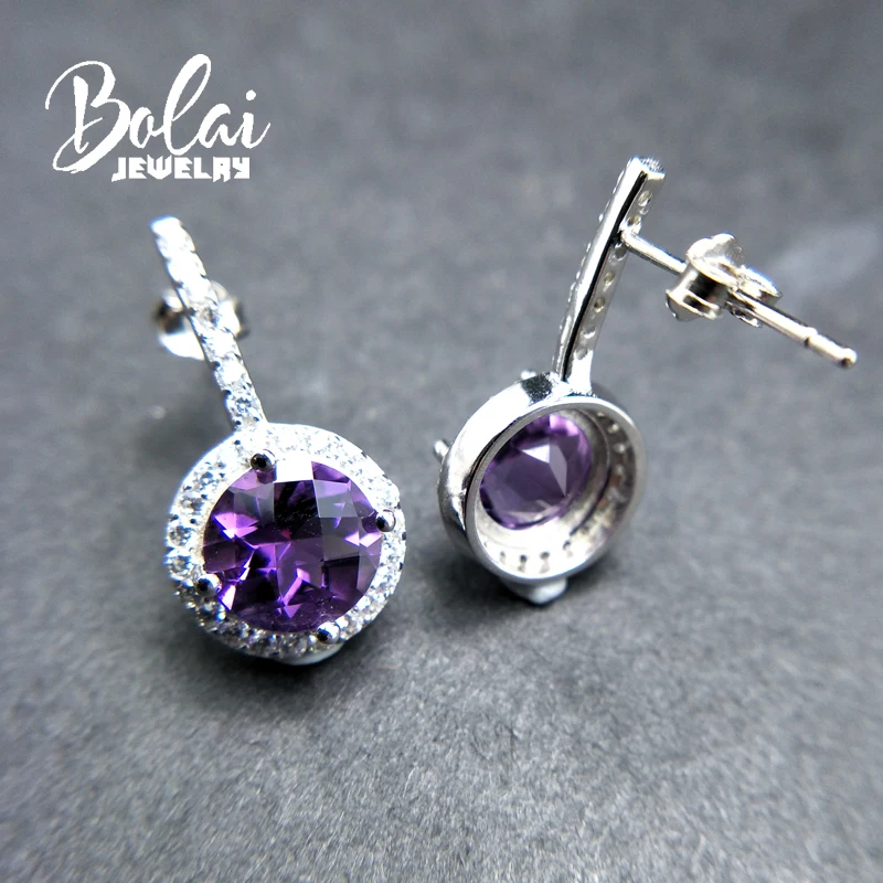Bolaijewelry, дизайн Природный Африканский аметист круглые 8 мм Чековая доска для женщин юбилей вечерние вещи лучший подарок
