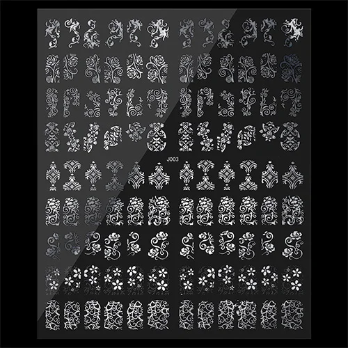Наклейки для ногтей с золотой печатью стикеры 3D на ногти Nail Art Наклейки металлические наклейки для ногтей маникюр Дизайн ногтей украшения 108 шт/лист - Цвет: 1 Sheet