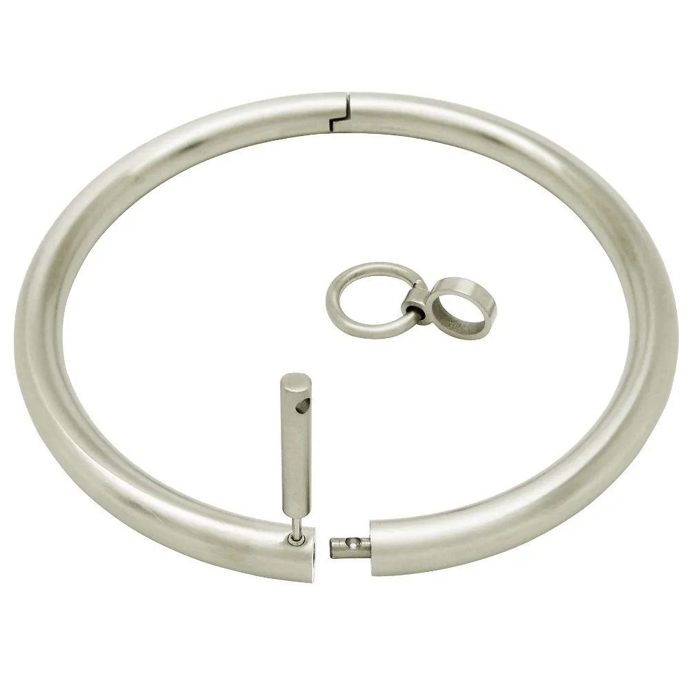 Матовый нержавеющая сталь ведомого Воротник круглый Чокеры замок ожерелье в