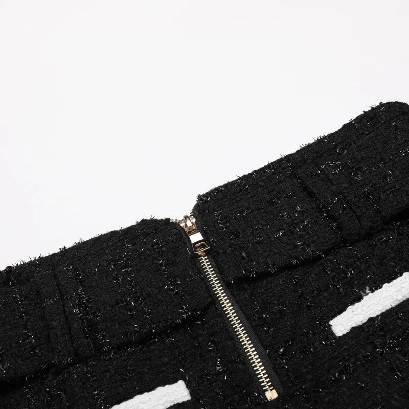 Женская прямая мини юбка выше колена однотонная черная приталенная в стиле High