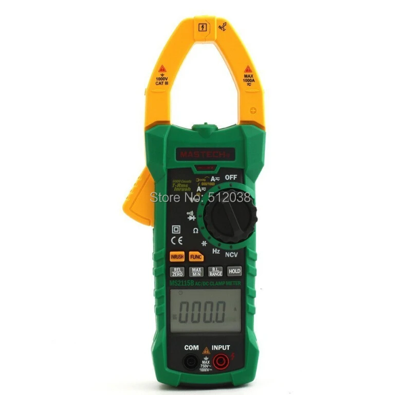 

Цифровой мультиметр-зажим MS2115B, Измеритель постоянного и переменного тока, напряжения и сопротивления, с USB
