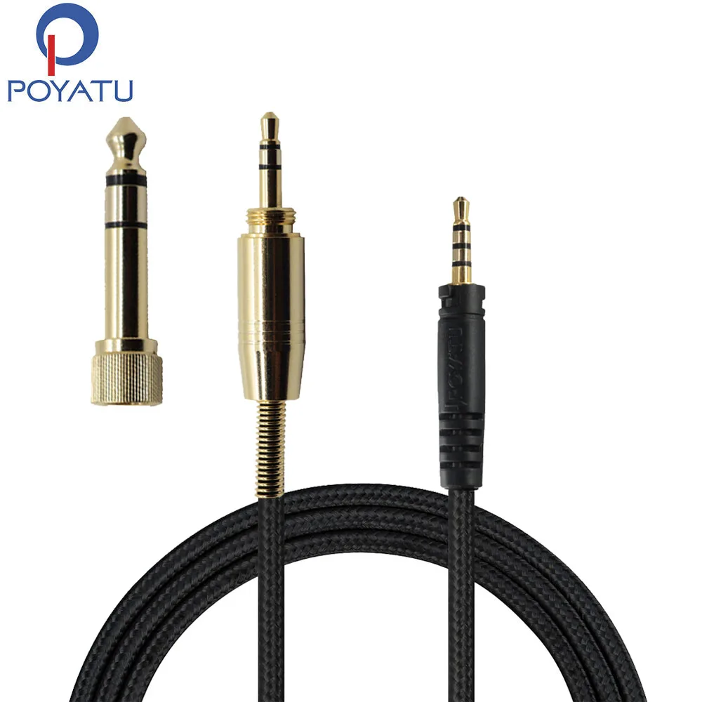 POYATU Repair Cable For Sennheiser HD1 HD 1 On Ear Over Ear Bluetooth Wireless Wired Headphones Cables Cords With 6.35mm Adapter
