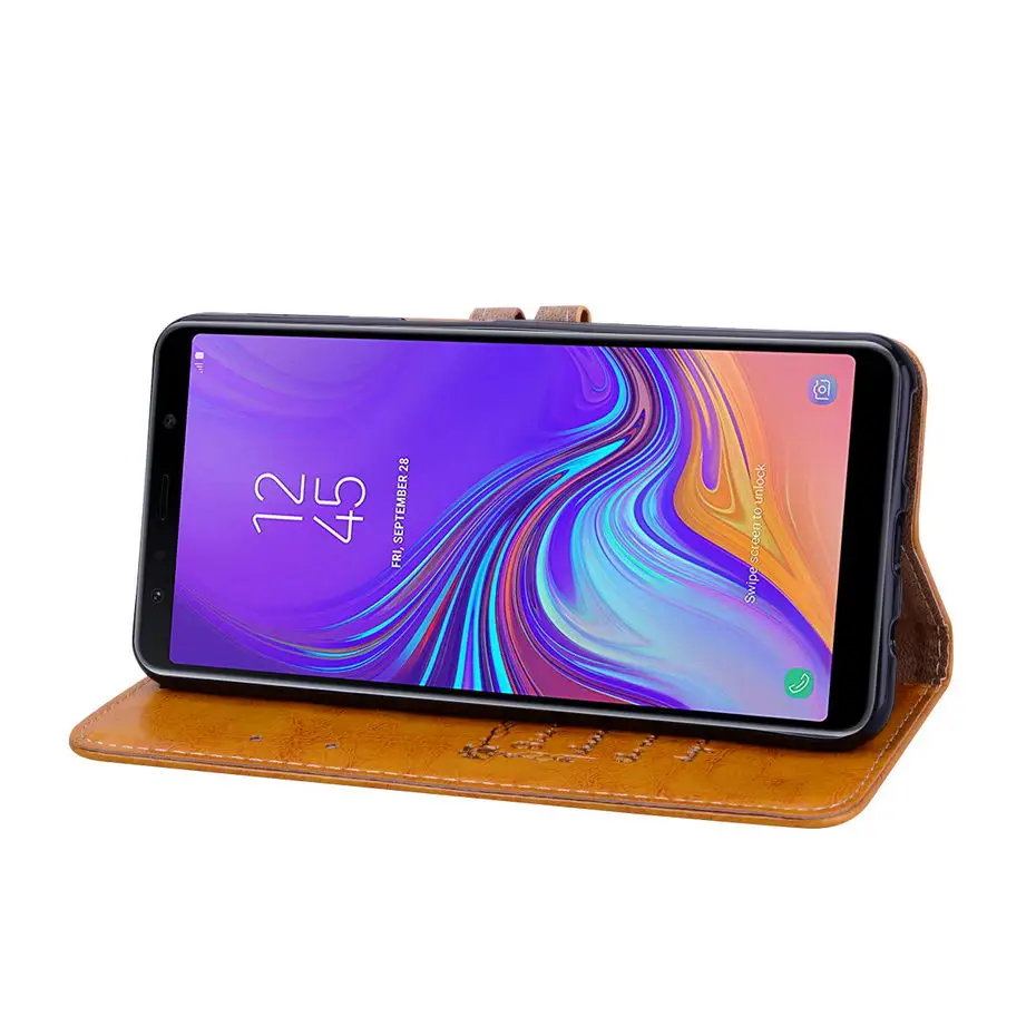 Роскошный флип чехол из искусственной кожи для Samsung Galaxy A7 2018 телефона A750F A750 A 7 SM
