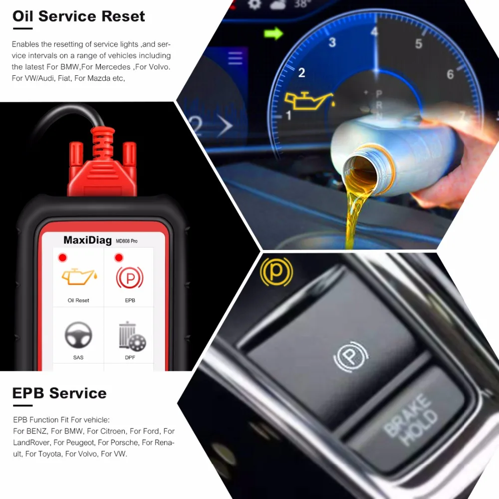 Autel Maxidiag MD808 PRO OBD2 автоматический сканер диагностический инструмент OBD 2