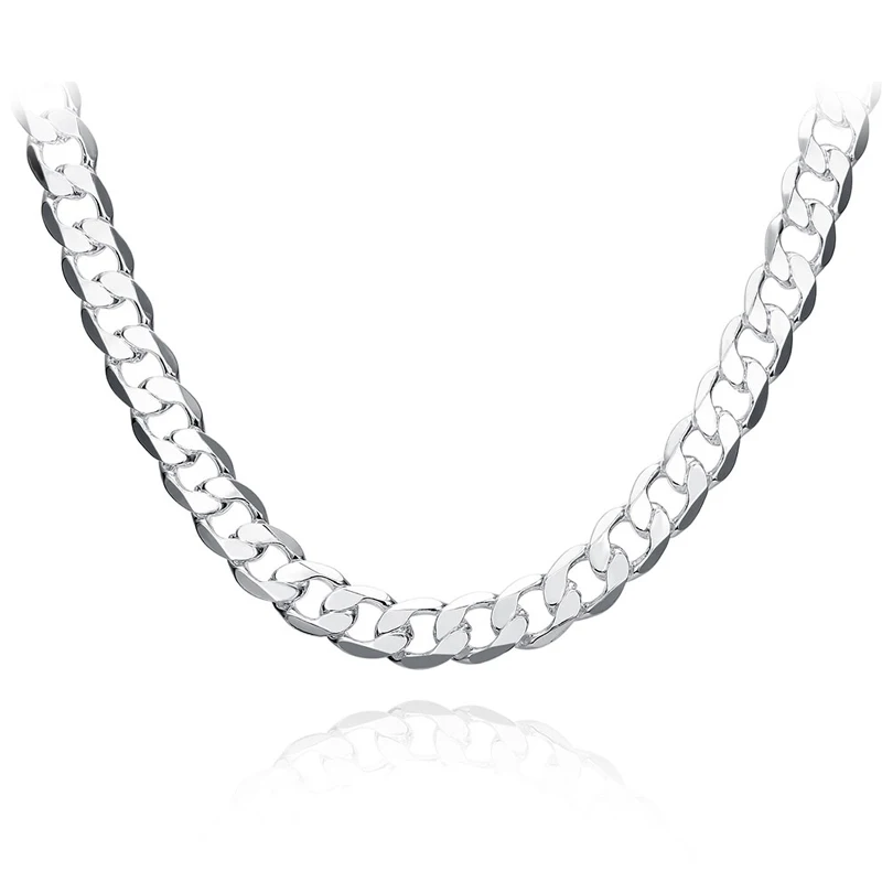 

10MM 22"24"26" Men Figaro Chain Necklaces For Male 925 Silver Jewelry Statement Necklaces N185