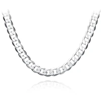 10mm 222426 men figaro chain necklaces for male 925 silver jewelry statement necklaces n185