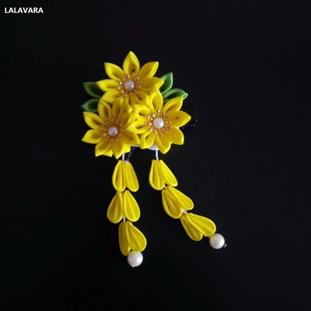 LALAVARA 10 шт. японские кимоно заколки kanzashi цветок заколки для волос для женщин детей девочек аксессуары для волос