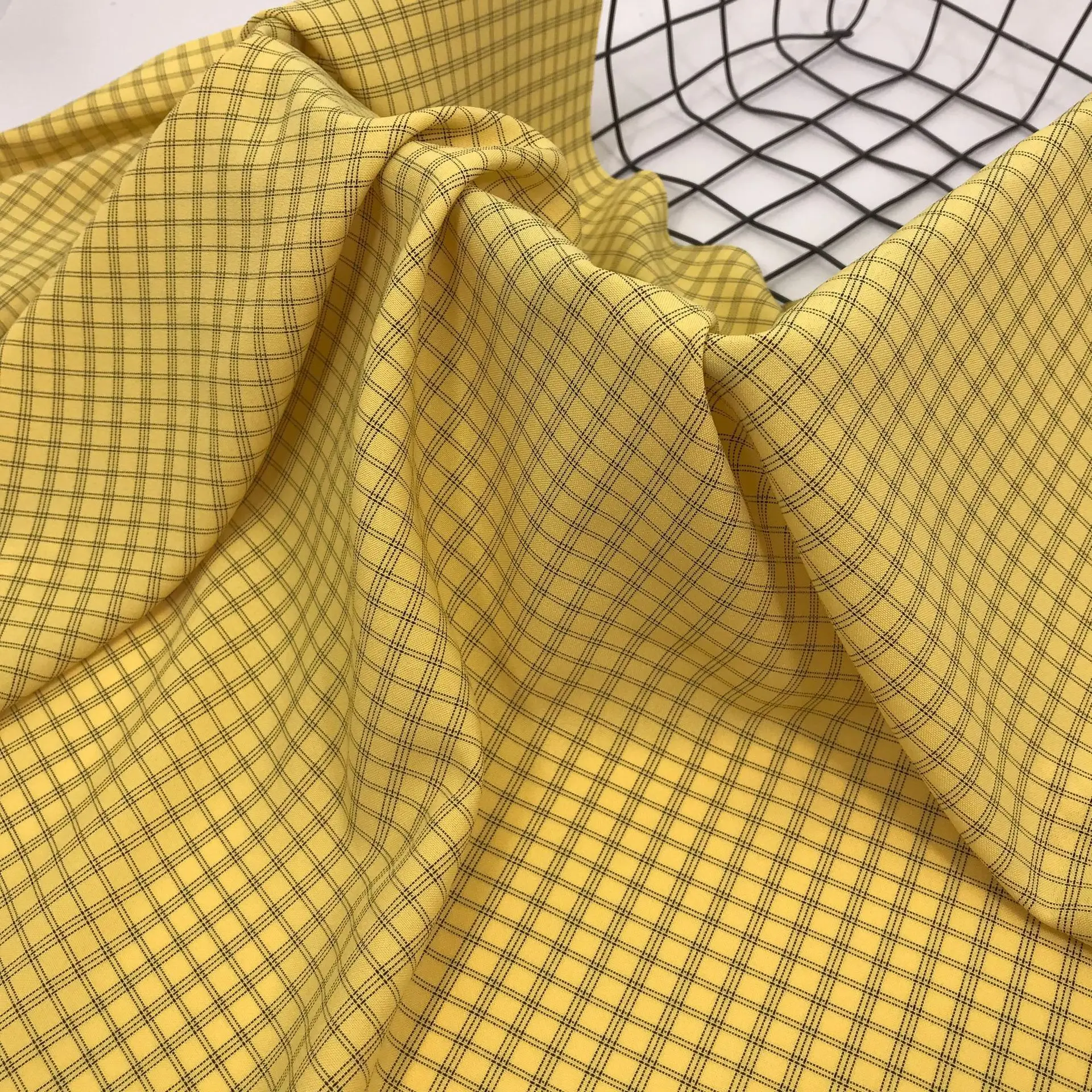 100% полиэстер плед шифон с рисунком пляжная юбка модная швейная ткань стеганый