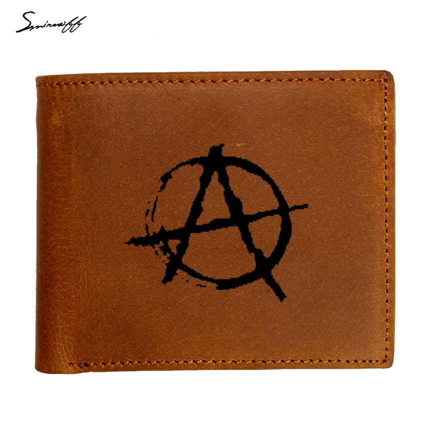 Обувь из натуральной кожи кошелек мужской анархии символ в стиле панк-рок бедлам