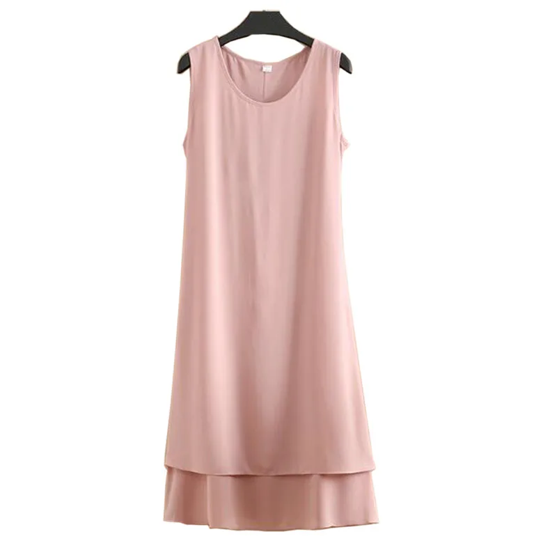 Летнее платье 2018 Новое Vestido Casua lшифон платья женское без рукавов жилет модное
