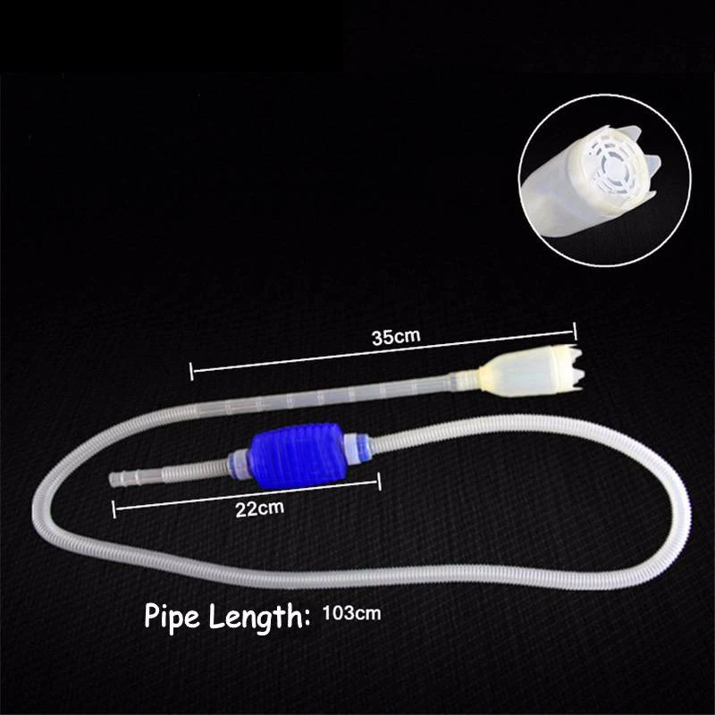 Length 103cm Aquarium Manual Cleaner Tool Siphon Gravel Fish Tank Suction Pipe Filter Vacuum Water Change Pump Tools | Дом и сад