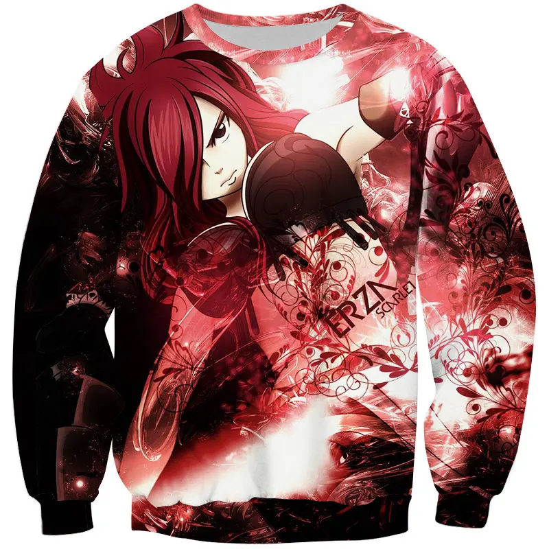 

Cloudstyle 2020 new 3D Print Tops Pullovers Men Fairy Tail Erza men's sportswear Fashion Cool Hot Anime 3D Sweatshirts