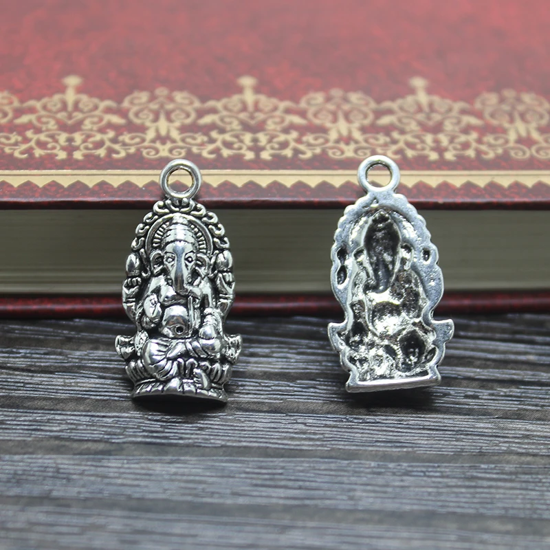 15 шт. подвески Ganesha из античного тибетского серебра 27x14 мм | Украшения и аксессуары