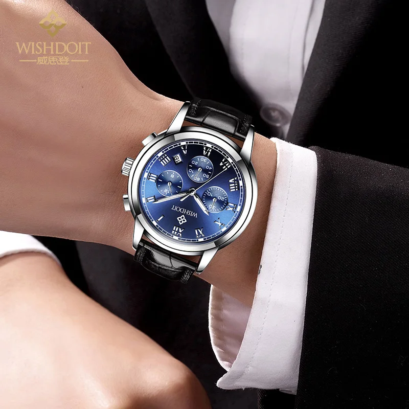 Wishdoit большой циферблат повседневная литер смотреть мужчины luxury brand кварцевые