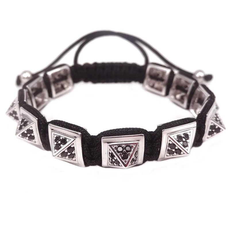 Высококачественный модный циркониевый ювелирный браслет с шипами мужские