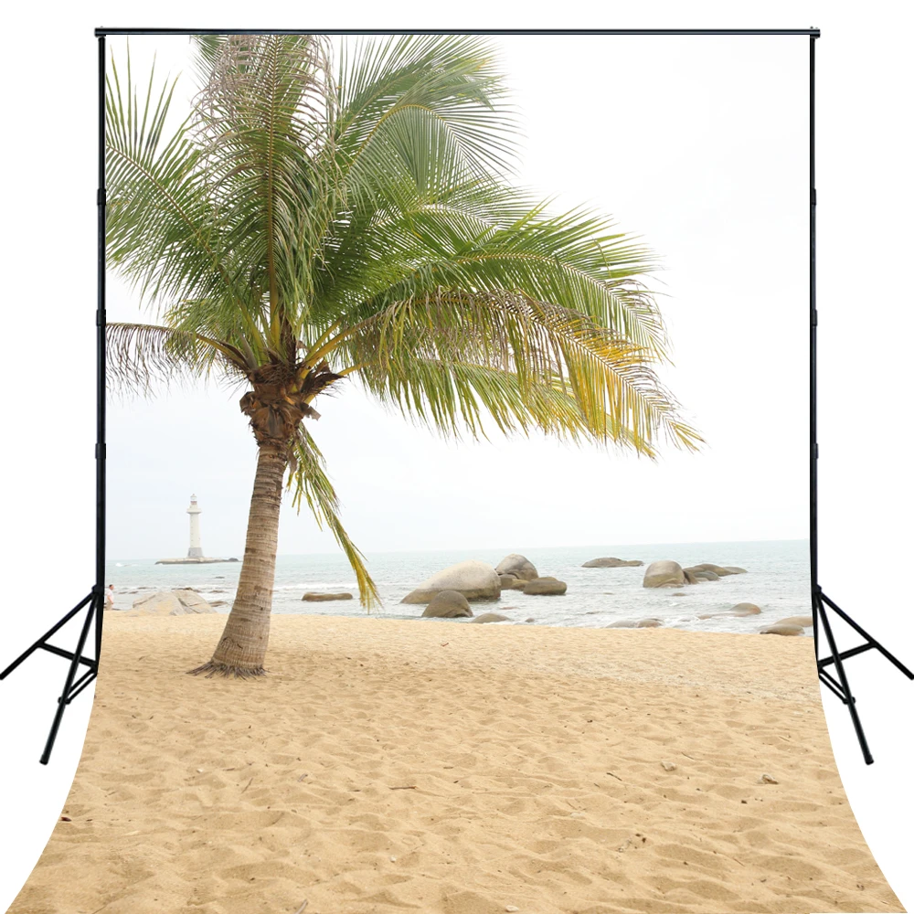 

4X6ft Art Fabric seaside beach coconut tree Photography party backdrop XT3405