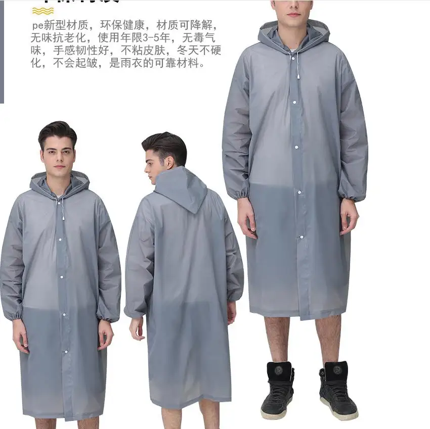 

Fashion EVA Women Raincoat Thickened Waterproof Rain Coat Women Clear Transparent Camping Waterproof Rainwear Suit Drop Shipping