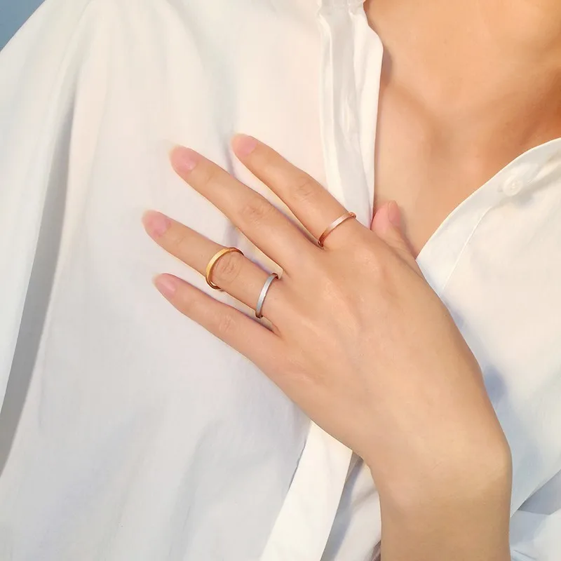 Vnox Basic 2 мм тонкие свадебные кольца для женщин из полированной нержавеющей стали и