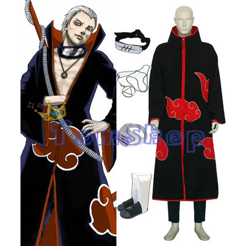 Ботинки в стиле аниме Naruto Akatsuki Хидан косплей костюм 5 1 комбинированный (плащ +