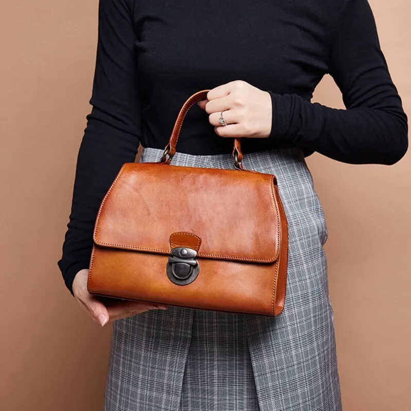 Модная дизайнерская сумка из натуральной коровьей кожи с клапаном коричневого