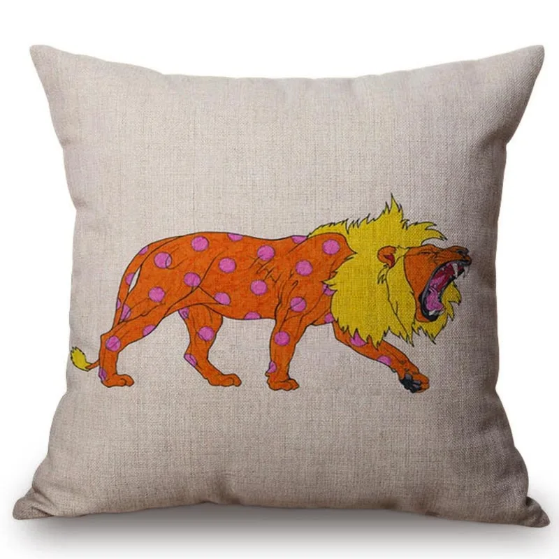 Чехол для подушки в виде слона жирафа страусиного стиля цветной рисунок дикий