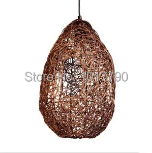 Rattan woven nest chandelier lamp lights rattan handicrafts 430 modern Chinese style garden | Лампы и освещение