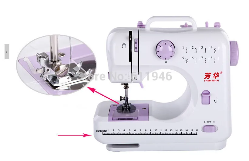 1PC 505A Multi-function 8 Kinds of Trajectory Mini Electric Sewing Machine Replaceable Presser Foot