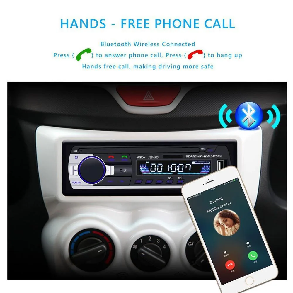 Автомобильная стереосистема Bluetooth аудио MP3 Регистраторы с пультом