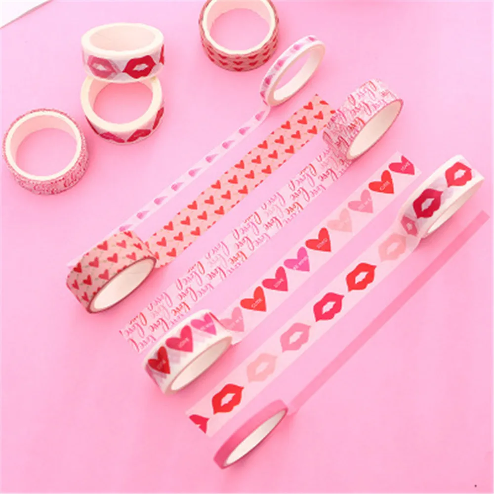 10 шт./компл. креативная любовь красные губы бумажная лента васи блокнот DIY