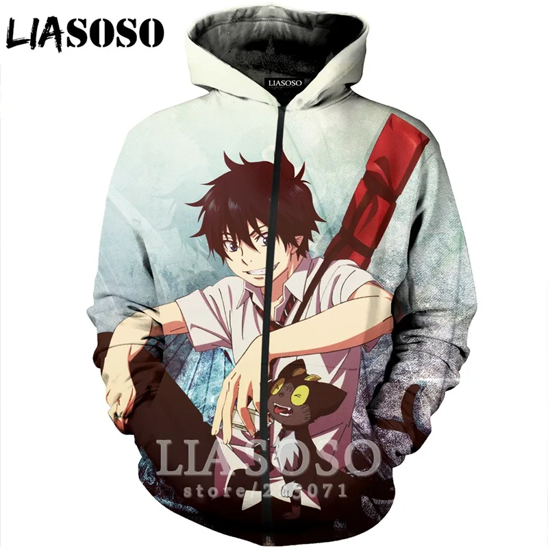 Мужская и Женская толстовка LIASOSO Синяя на молнии с 3D принтом B184-19 длинным рукавом