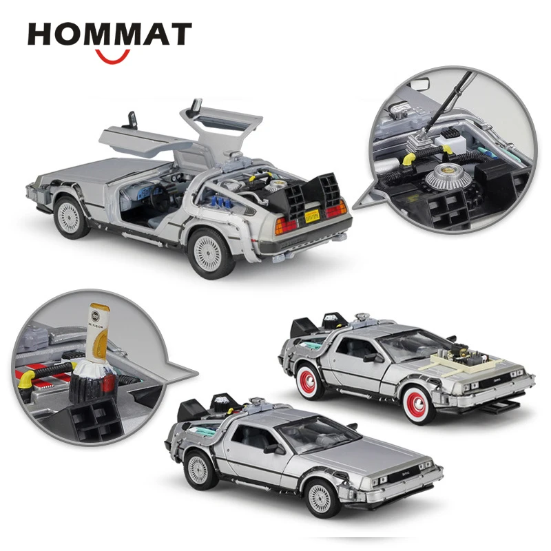 HOMMAT имитация Welly масштаб 1:24 DeLorean DMC 12 Назад в будущее 2 Модель автомобиля из сплава