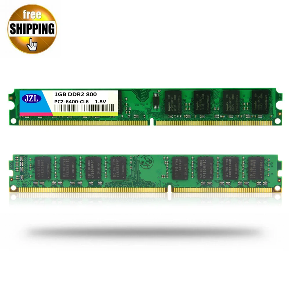 JZL Memoria PC2-6400 DDR2 800MHz / PC2 6400 DDR 2 800 MHz 1GB LC6 1.8V 240-PIN Non-ECC For Desktop PC Computer DIMM Memory RAM