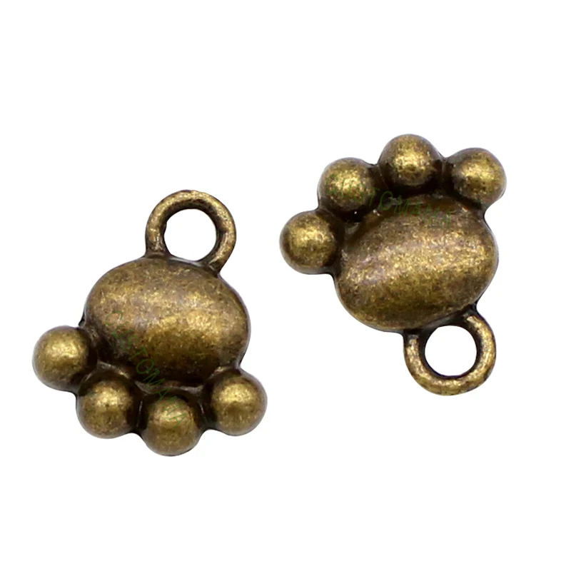 

100pcs-Antique под бронзу шармы собачья лапа кулон 14x13mm