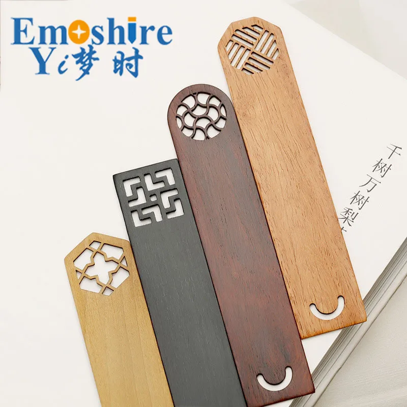 Ретро набор из красных книжных марок классические ажурные китайские деревянные