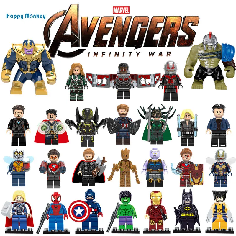 Строительные блоки Avengersly 4 Superly heros and Ninjagoly Thanos Hulk Gamora совместимые с LegoINGlys Marvel Toys