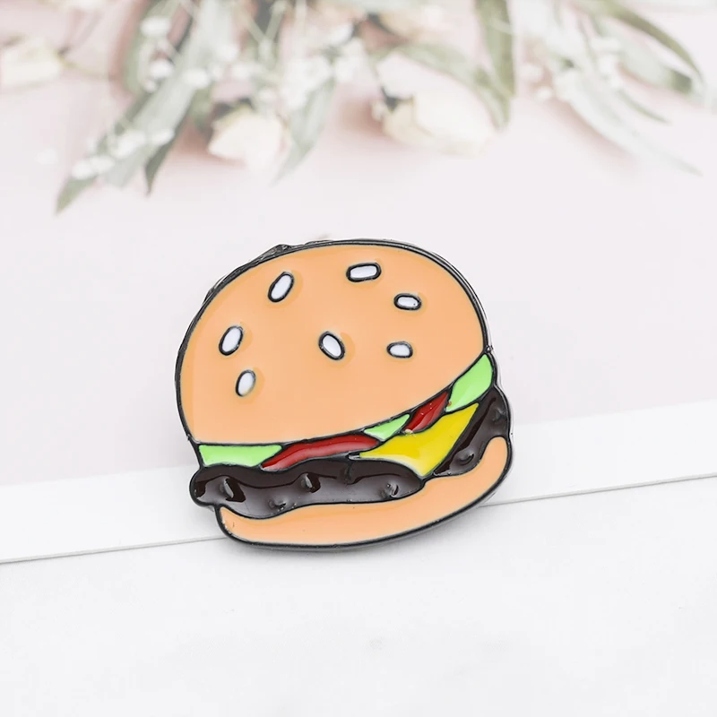 Булавки для гамбургеров броши в виде подарок foodie булавка лацкана девочек fastfood