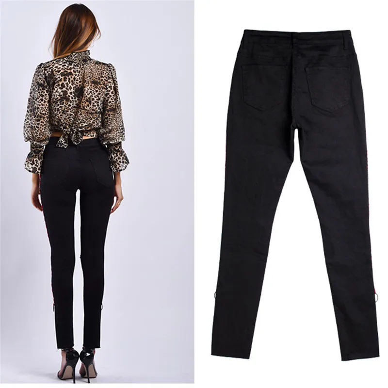 

2019 Plus Size Skinny Casual Jeans Woman Boyfriend High Waist Black Jeans Ripped Jeans for Women