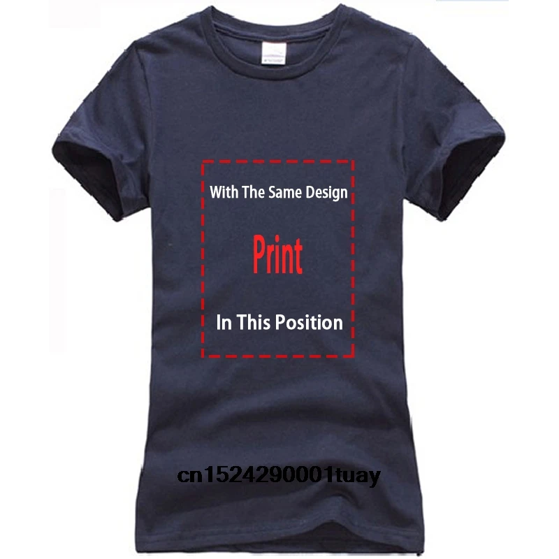 Women-Navy Мужская футболка с принтом, хлопковая футболка, женская футболка с круглым вырезом и коротким рукавом - Цвет: Women-Navy