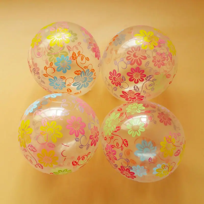 

35pcs/lot 12 inch 2.8g thicken Transparent balloon Sunflower printed latex balloon wedding birthday celebration Decor party