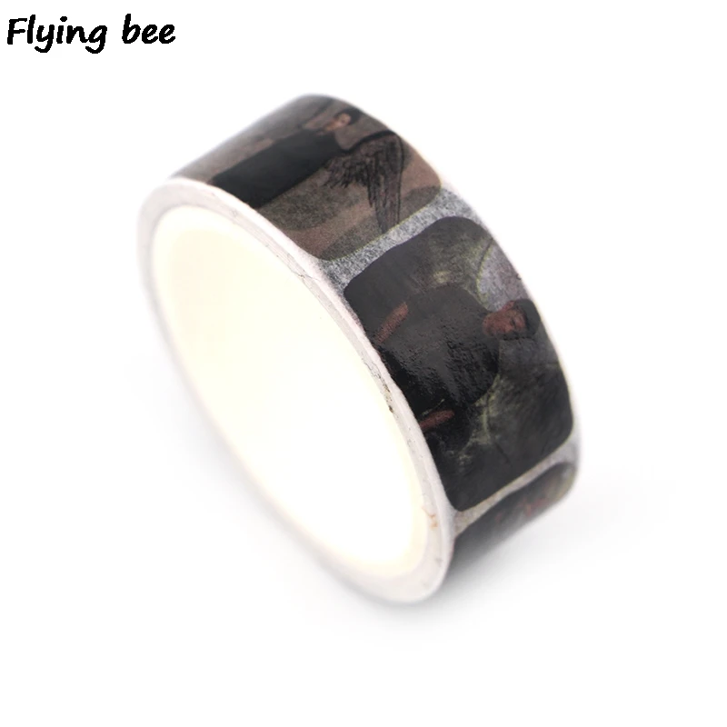 Flyingbee 15 мм X 5 м Бумага васи клейкая лента Сверхъестественное клейкая лента DIY Скрапбукинг наклейка модная крутая маскирующая лента подарки X0343